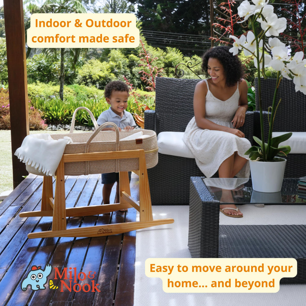 Baby Changing Basket with Pad & Moses Basket Stand